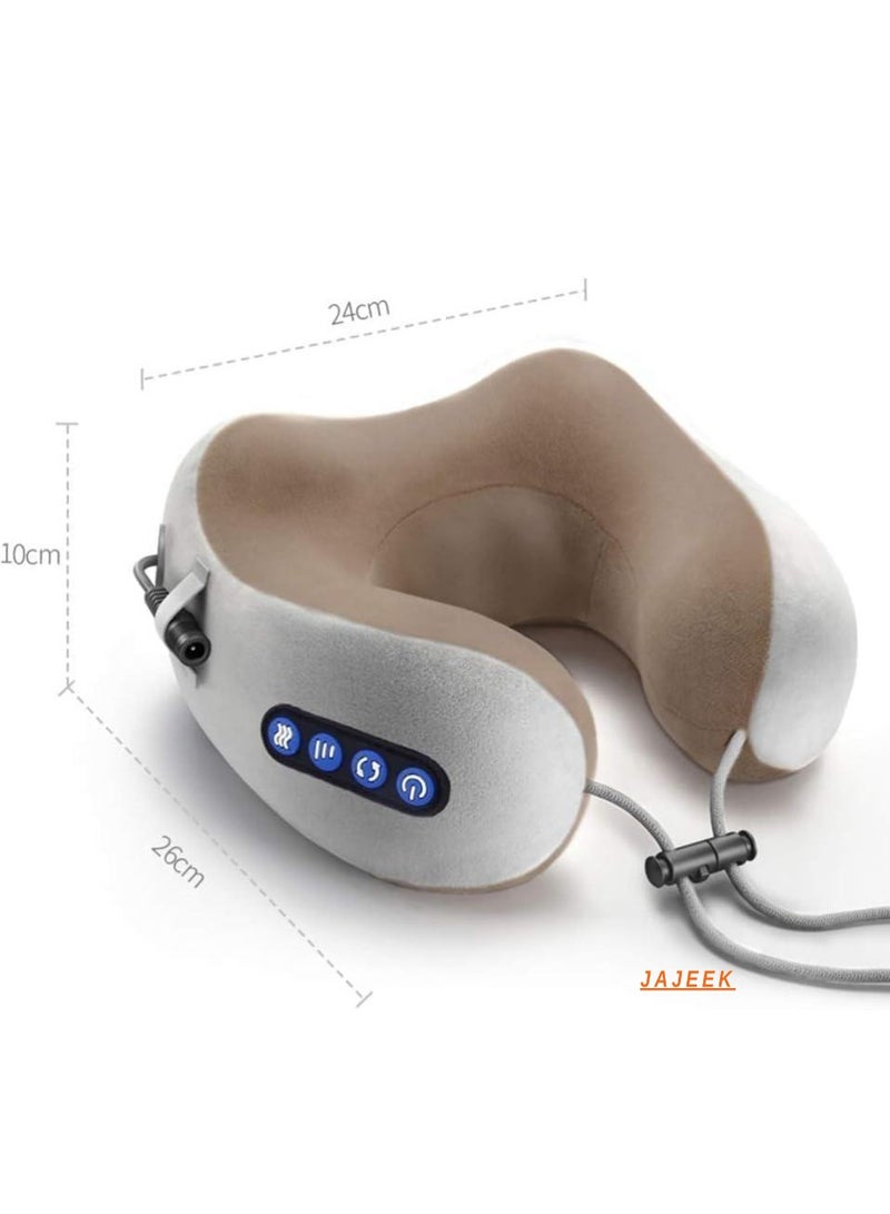 JAJEEK Electric Travel Neck Massage Pillow – U Shaped Memory Foam with Kneading Vibration, Cervical Pain Relief, Ideal for Airplane, Train, Car Travel, Comfortable Neck Support - Image 2