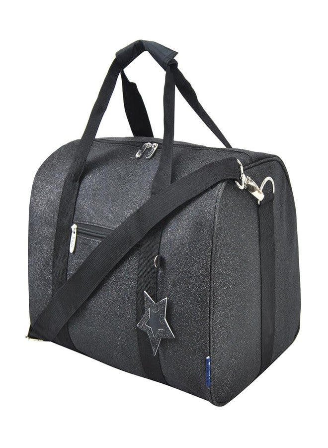NGIL Super Star Duffle Bag for Dance, Sports, Ballet, Tumbling, and Gymnastic - Glitter Cheer with Shoulder Strap and Pockets (Glitter-Black, Large) - Image 1