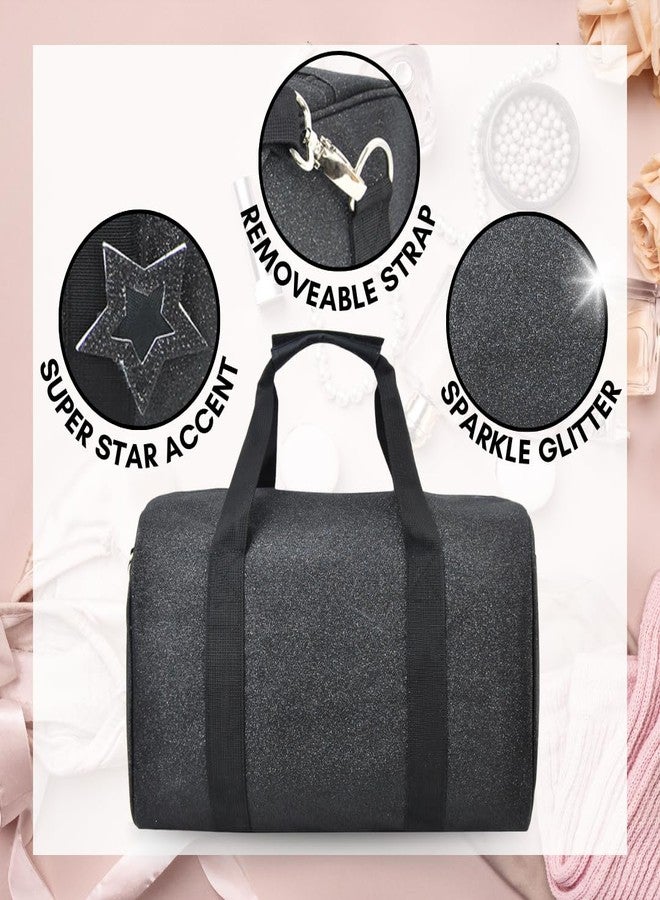 NGIL Super Star Duffle Bag for Dance, Sports, Ballet, Tumbling, and Gymnastic - Glitter Cheer with Shoulder Strap and Pockets (Glitter-Black, Large) - Image 5