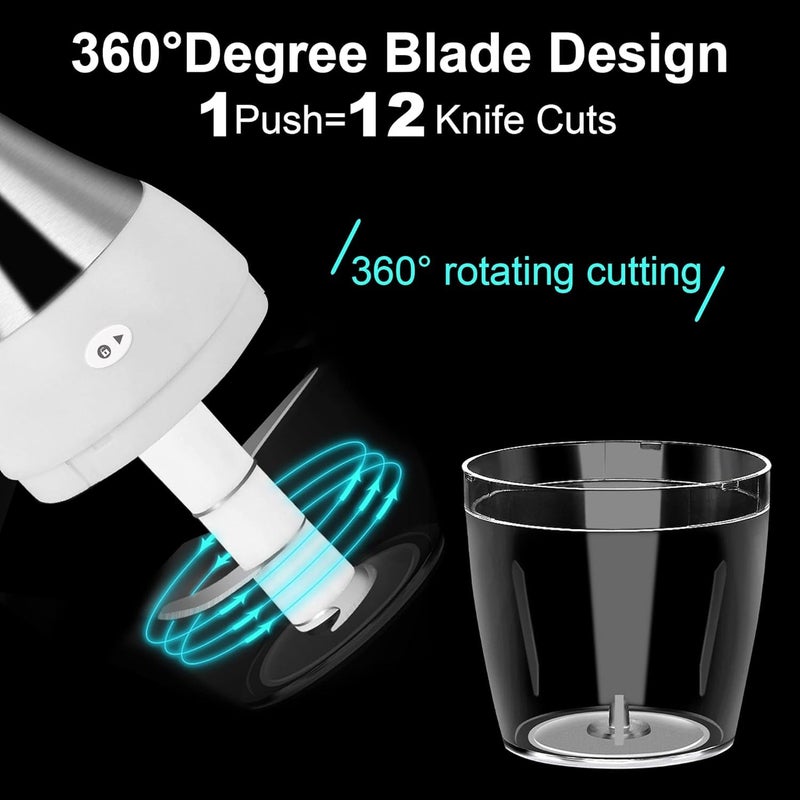 Suicune Hand Food Chopper Manual Food Processor Vegetable Quick Chopper Stainless Steel Onion Chopper for Garlic Salad Nuts Herbs - Image 3