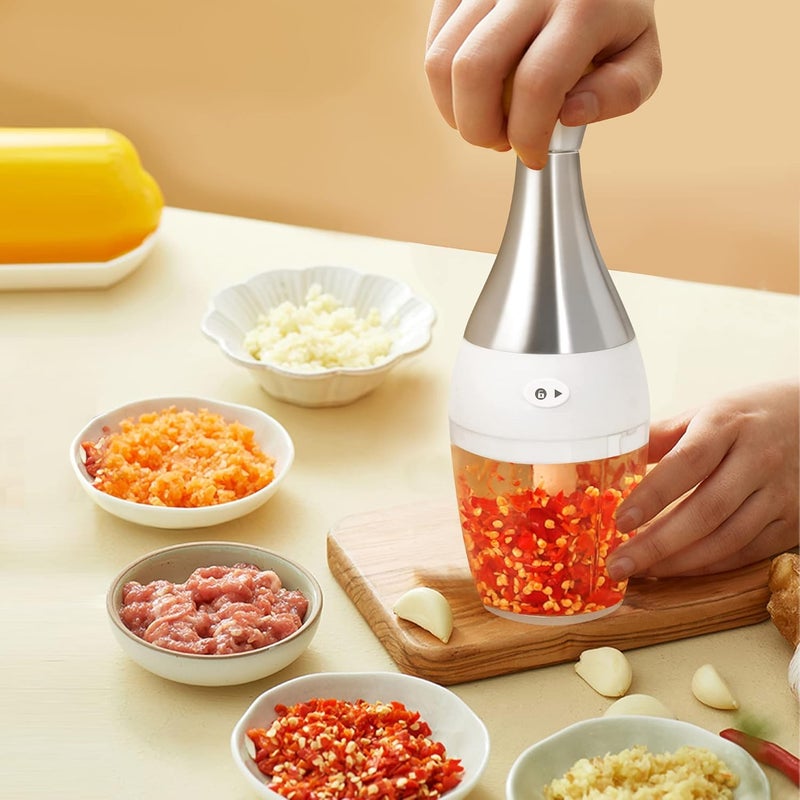 Suicune Hand Food Chopper Manual Food Processor Vegetable Quick Chopper Stainless Steel Onion Chopper for Garlic Salad Nuts Herbs - Image 1