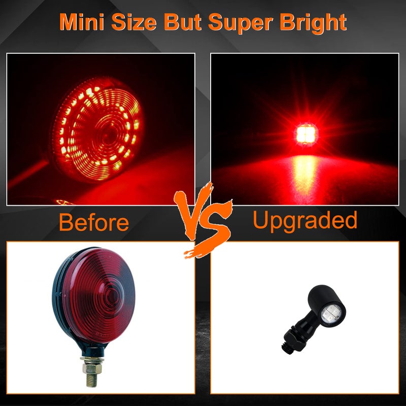 QUASCO LED Tun Signals Universal Mini Motorcycle Blinkers Brake Tail Lights Compatible with Harley Honda Kawasaki Suzuki Triumph Yamaha - Image 3