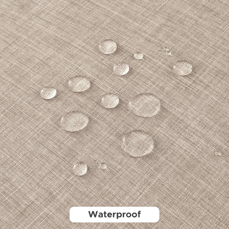 Fitable 2 Pack Faux Linen Rectangle Tablecloths: Waterproof Stain Resistant Wrinkle Free Textured Table Cloth, Washable Burlap Fabric Table Cover for Kitchen Dining Party, 52x70 Inch, Nature - Image 5