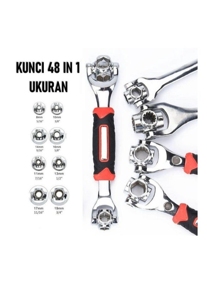 48 in 1 Multipurpose Bolt Wrench 360 Degree Rotation Multifunctional Spanner Universal Wrench for Furniture Car Repair Hand Tools - Image 2