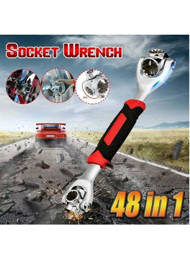 48 in 1 Multipurpose Bolt Wrench 360 Degree Rotation Multifunctional Spanner Universal Wrench for Furniture Car Repair Hand Tools - Image 1