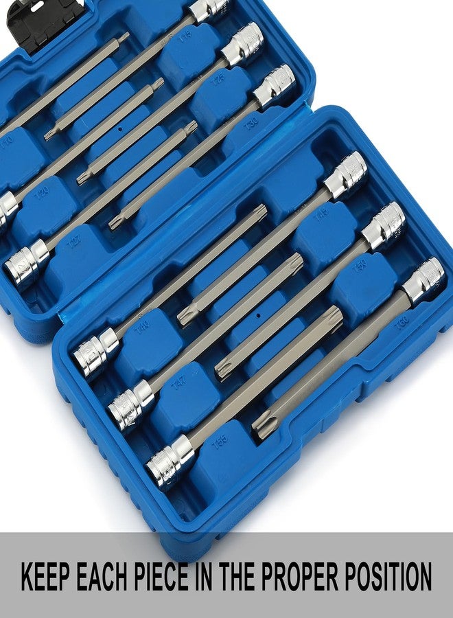EMENTOL 12PCS 3/8" Drive Extra Long Torx Bit Socket Set, CR-V, S2 Steel, 5.9" Length Star Bit Socket Set, T10 - T60 - Image 5