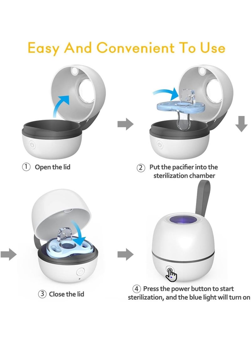 MarlaMall Pacifier Sanitizer Portable, UV Pacifier Case On The Go, Newborn Pacifier Holder Mini Storage Case for Travel, Keep's Baby's Binkies Clean - Image 4