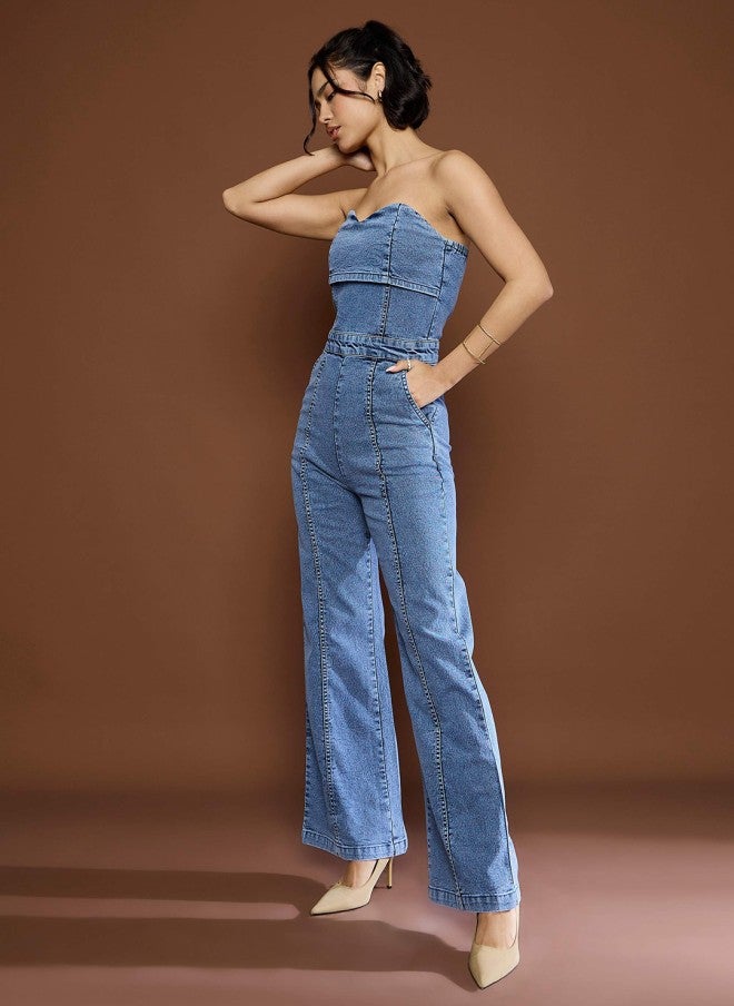 ساسافراس جمبسوت دنيم بدون حمالات للنساء - Image 3