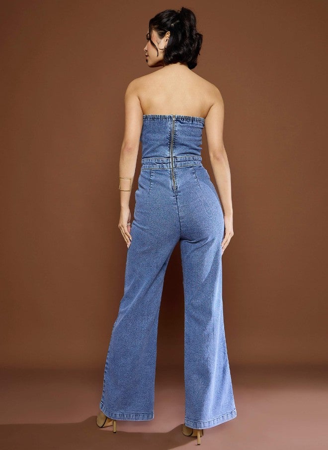 ساسافراس جمبسوت دنيم بدون حمالات للنساء - Image 4