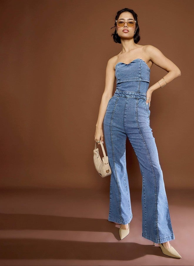 ساسافراس جمبسوت دنيم بدون حمالات للنساء - Image 5