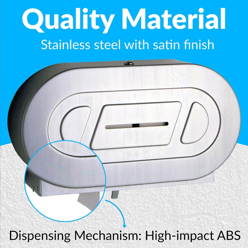 Bobrick B-2892 Surface-Mounted Twin Jumbo-Roll Toilet Paper Dispenser, Double Roll Toilet Paper Holder - Image 5