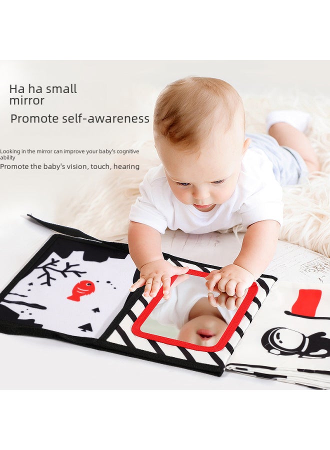 Baby Cloth Book Toy Colorful Caterpillar Butterfly Design For Sensory Development Early Learning-Color:Black And White Bedside Cloth Book (2 Pack)  - Image 4