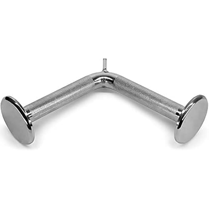 rayihni V Shaped Bar Cable Attachment, Cable Machine Attachment Double For Gym 360° Steel Swivel Non Slip And Durable Handle- Chrome - Image 5
