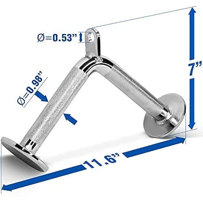 rayihni V Shaped Bar Cable Attachment, Cable Machine Attachment Double For Gym 360° Steel Swivel Non Slip And Durable Handle- Chrome - Image 2