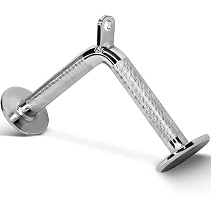 rayihni V Shaped Bar Cable Attachment, Cable Machine Attachment Double For Gym 360° Steel Swivel Non Slip And Durable Handle- Chrome - Image 1