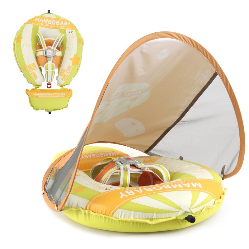 MAMBOBABYFLOAT Mambobaby Float New Generation Baby Pool Float Enhanced Safety Portable Backpack Design Ideal for 324 MonthsGreenBalloon - Image 2