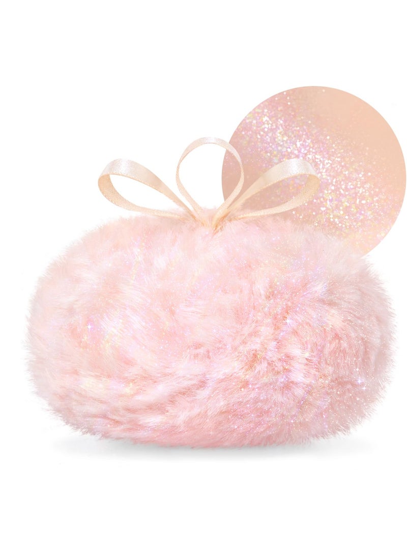 SYOSI Peach Ball Puff, Highlighter Makeup Powder, Puff Glitter Shimmer, Sparkle Loose Patting Powder for Body Face Hair Multi-Use, Gloss Shine Bright, Makeup Glossy Diamond Glow, Oil Control loose - Image 1