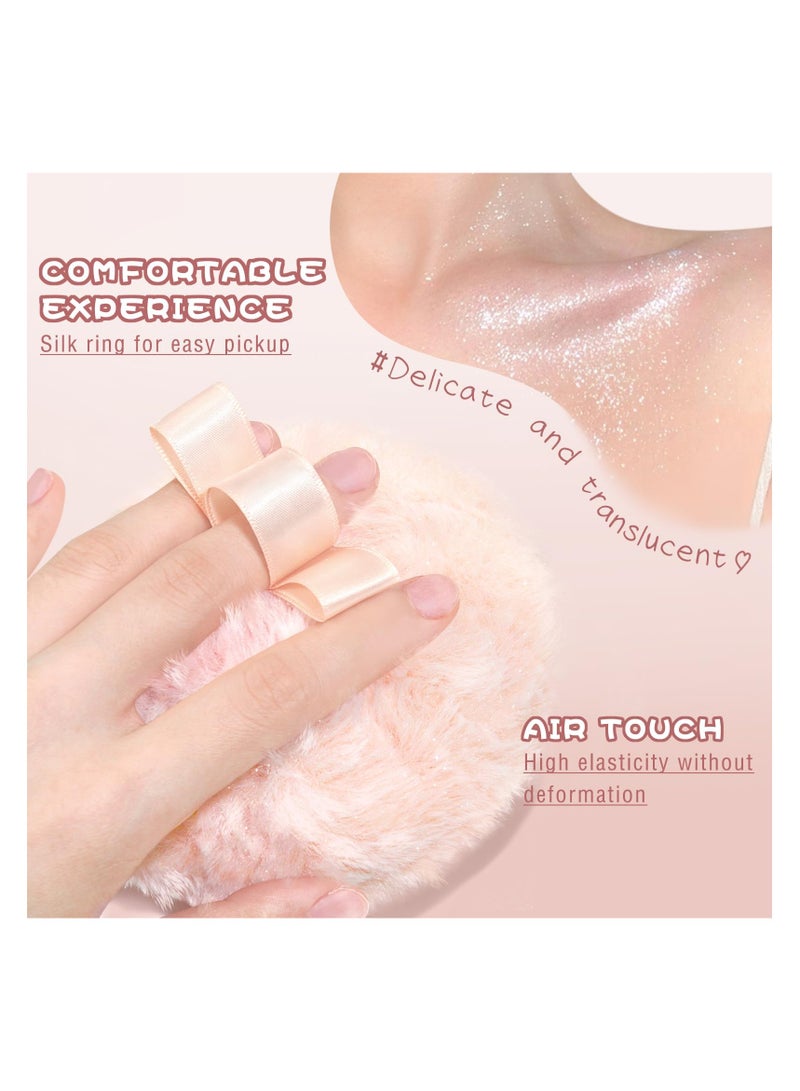 SYOSI Peach Ball Puff, Highlighter Makeup Powder, Puff Glitter Shimmer, Sparkle Loose Patting Powder for Body Face Hair Multi-Use, Gloss Shine Bright, Makeup Glossy Diamond Glow, Oil Control loose - Image 3
