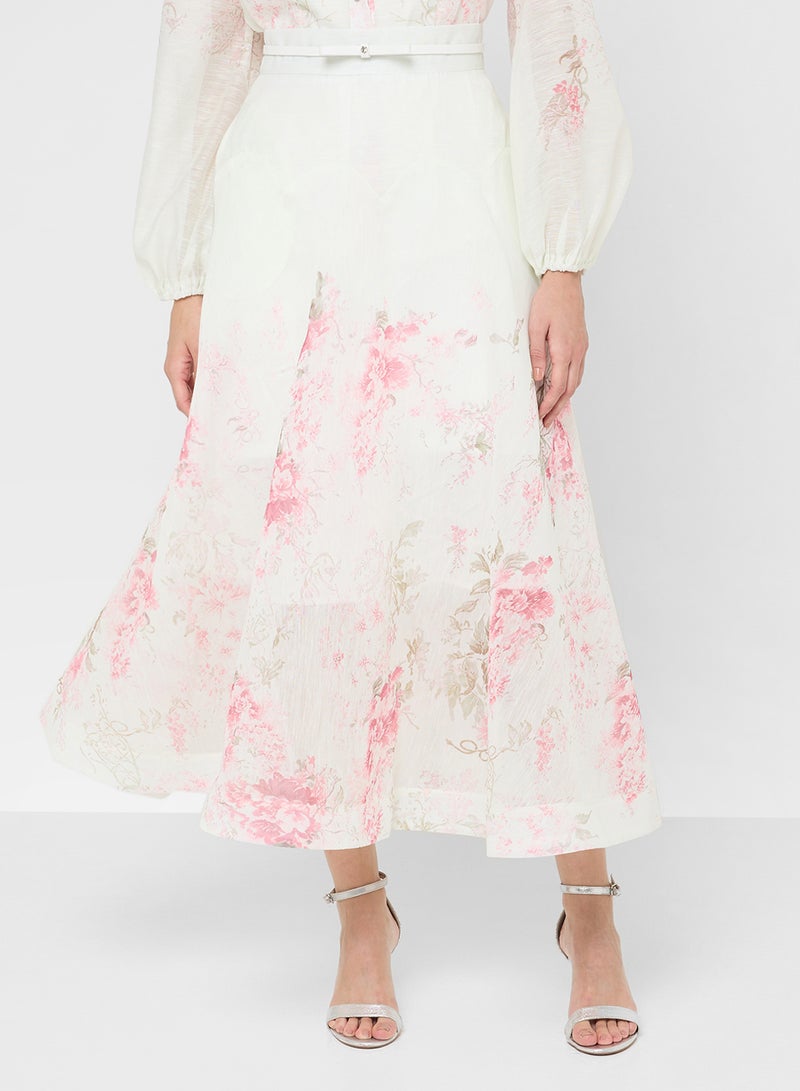 خزانة طقم بلوزة وتنورة بطبعات وكشكشة - Image 4