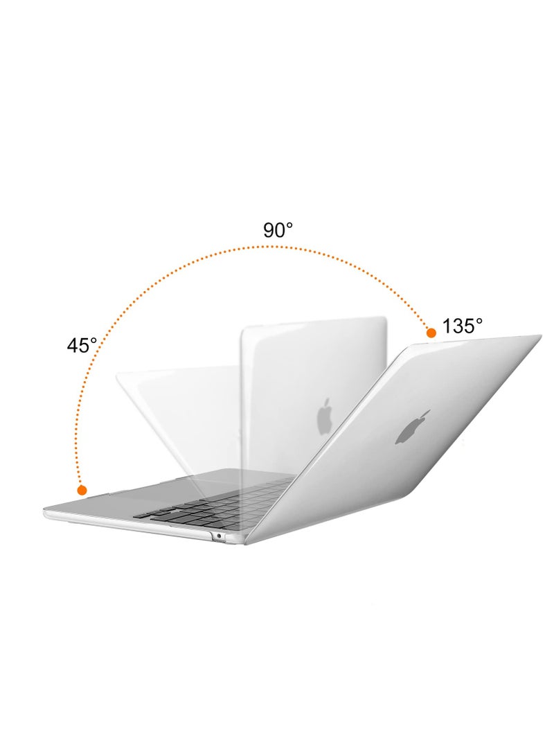 Compatible with MacBook Air 13.6 Inch Case 2024 2023 2022 Release M3 A3113 M2 A2681 with Liquid Retina Display & Touch ID Protective Plastic Hard Shell Case Cover Crystal Clear  - Image 4