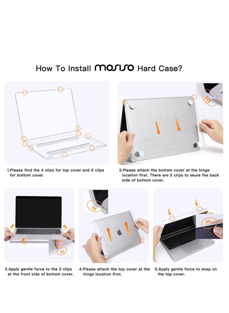 Compatible with MacBook Air 13.6 Inch Case 2024 2023 2022 Release M3 A3113 M2 A2681 with Liquid Retina Display & Touch ID Protective Plastic Hard Shell Case Cover Crystal Clear  - Image 3