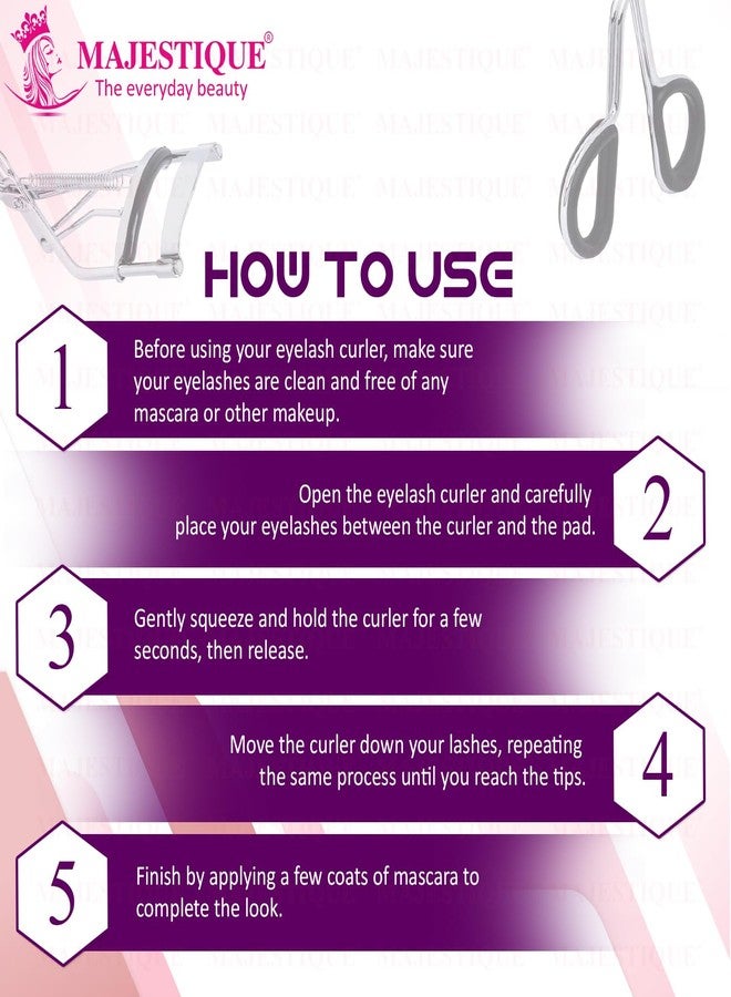 Majestique Premium Eyelash Curler, Instant Lift Voluminous & Defined Lashes with Comfortable Grip, Long-Lasting & Corrosion Resistant - 1Pc/Multicolour - Image 5