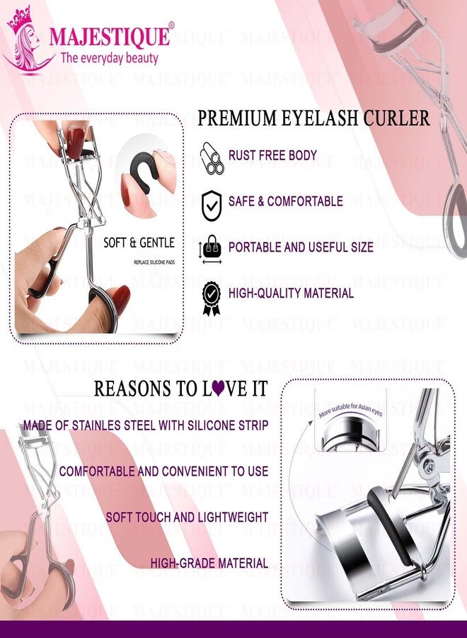 Majestique Premium Eyelash Curler, Instant Lift Voluminous & Defined Lashes with Comfortable Grip, Long-Lasting & Corrosion Resistant - 1Pc/Multicolour - Image 4