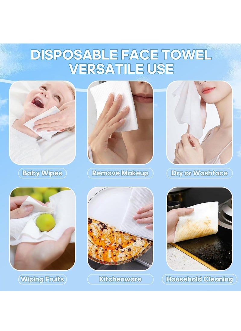 Generic - Face Towels, Disposable Face Cleaning Towel for Sensitive Skin Lint-Free Daily Clean Towels for Face, Biodegradable Face Towels for Skin Care, Make-up Wipes and Facial Cleansing 4 Packs - Image 1