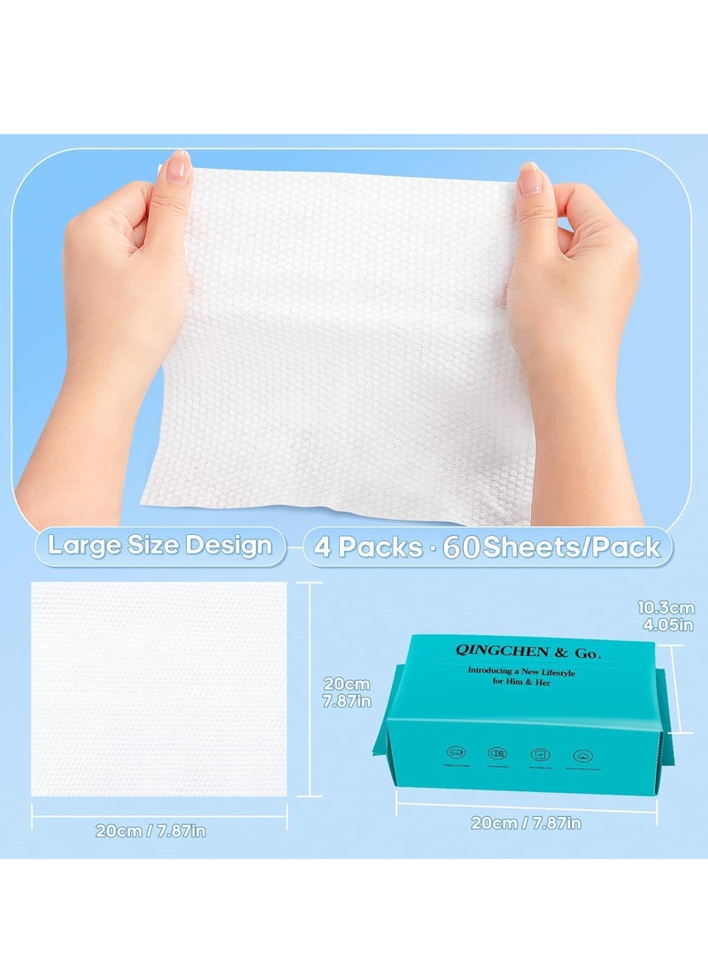 Generic - Face Towels, Disposable Face Cleaning Towel for Sensitive Skin Lint-Free Daily Clean Towels for Face, Biodegradable Face Towels for Skin Care, Make-up Wipes and Facial Cleansing 4 Packs - Image 1