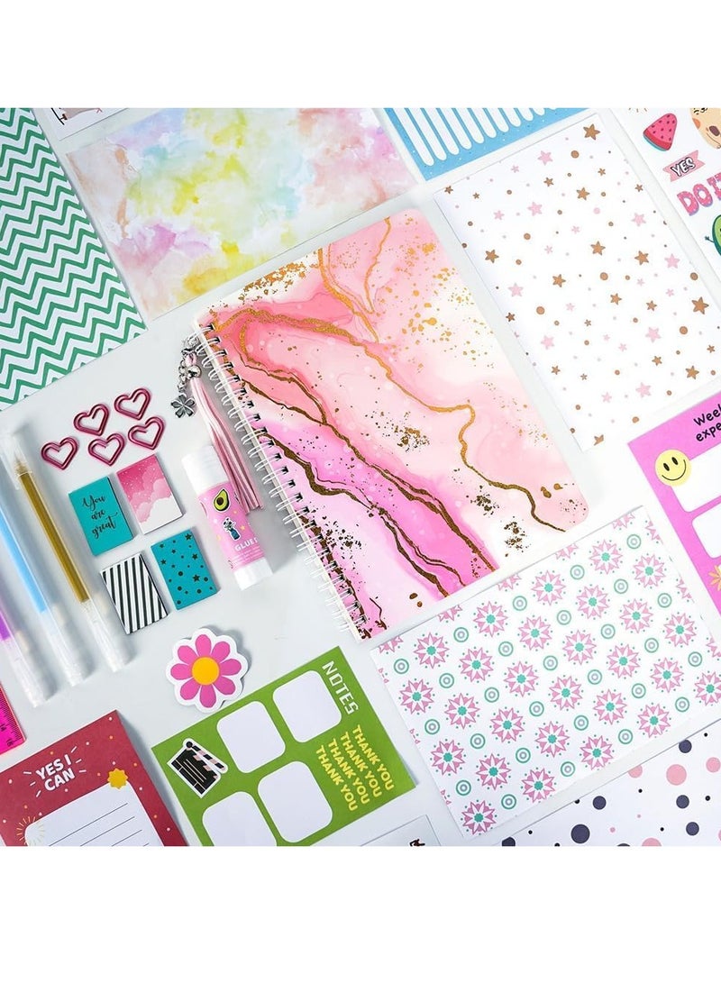 DIY Journal Kit for Girls - Journaling Toys Set for Teen Kids, Art Crafts Scrapbook Diary Supplies Set, Ideal Gifts for 8 9 10 11 12 13 14 Year Old Girls - Image 3