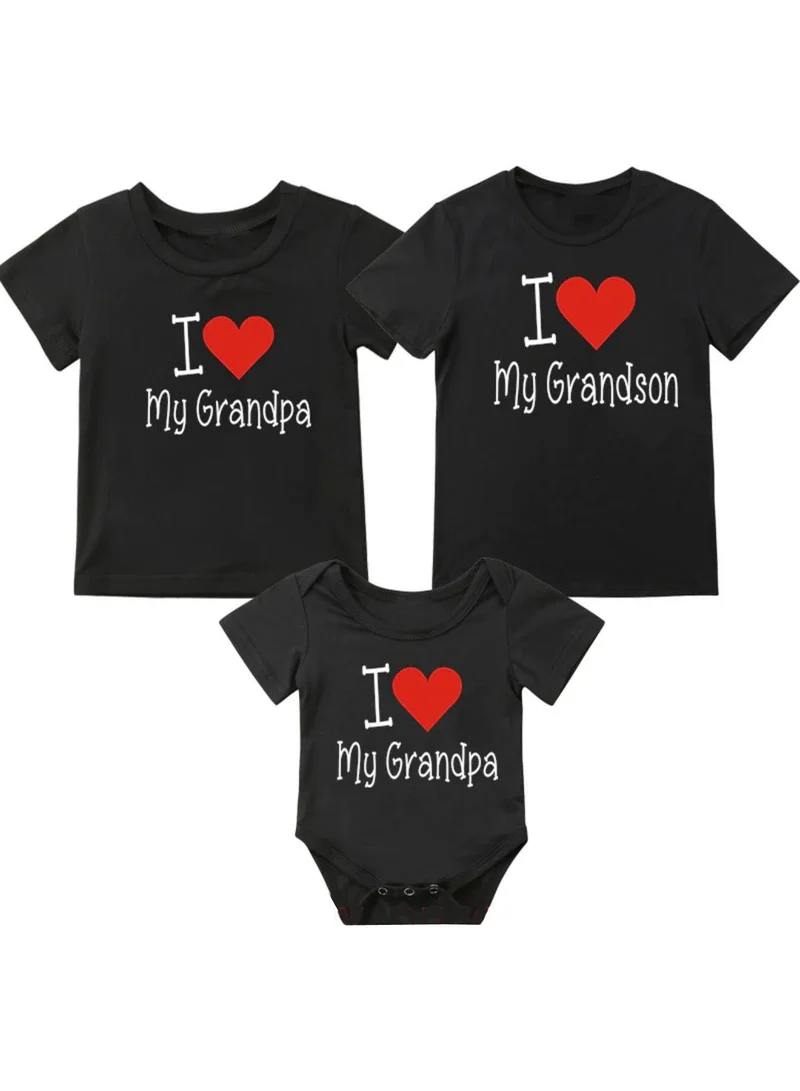 Matching Family Outfits I Love My Grandpa / Grandson Printed T-Shirt