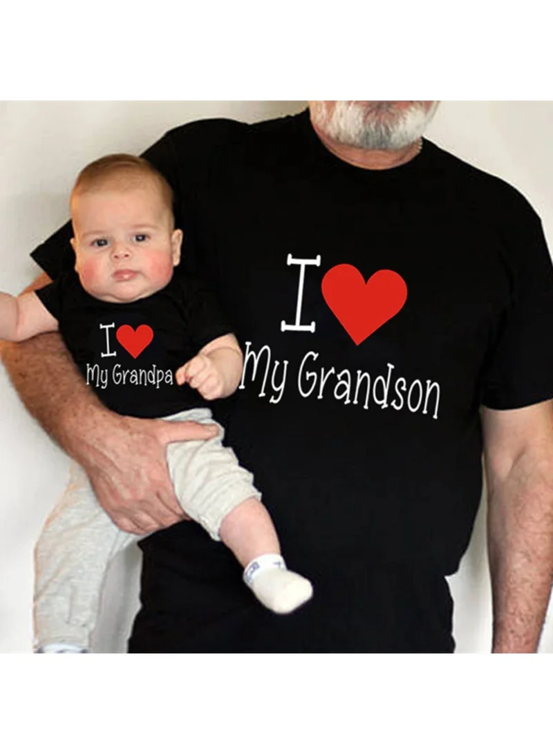 Matching Family Outfits I Love My Grandpa / Grandson Printed T-Shirt