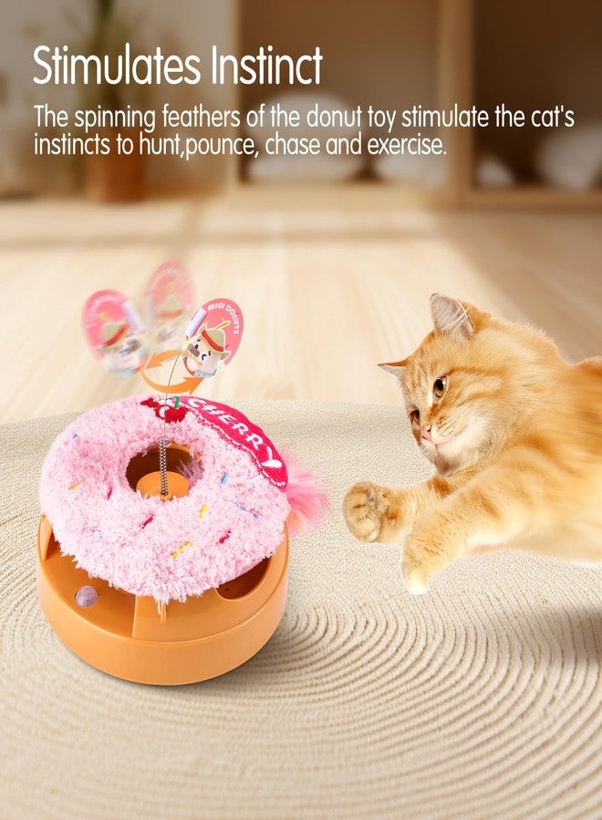 Migipaws Interactive Cat Toys, Automatic Frenzy Donut cat Toy with Moving Feather,Catnip, Squeaking for Indoor Cats Rechargeable - Image 2