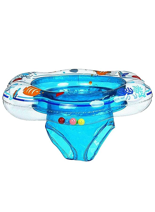 Mumoo Bear Baby Double Airbags Floating Pvc Inflatable Baby Swim Float Seat Swimming Ring Blue Toy - Image 1