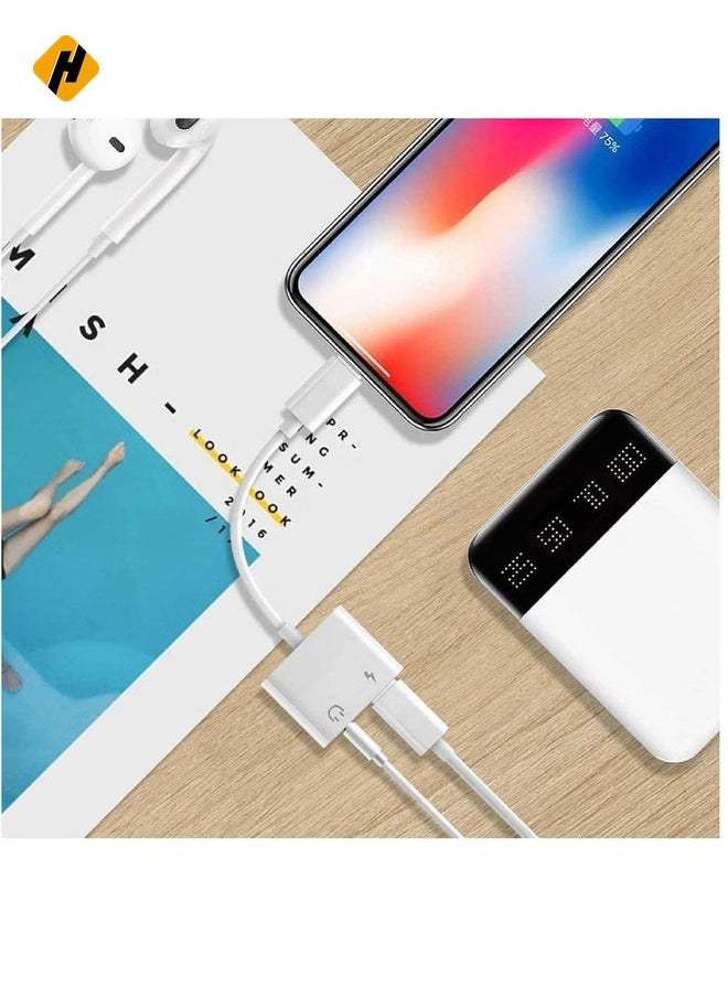 HuHa - [Apple MFi Certified] for iPhone 3.5mm Headphone Adapter & Splitter 2 in 1 Lightning to 3.5mm AUX Audio Headphone Charger for iPhone 11/XS/XR/X/8 7 6/iPad iPod Support Call Sync Music Control - Image 1