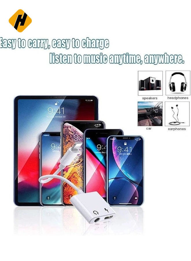 HuHa - [Apple MFi Certified] for iPhone 3.5mm Headphone Adapter & Splitter 2 in 1 Lightning to 3.5mm AUX Audio Headphone Charger for iPhone 11/XS/XR/X/8 7 6/iPad iPod Support Call Sync Music Control - Image 1