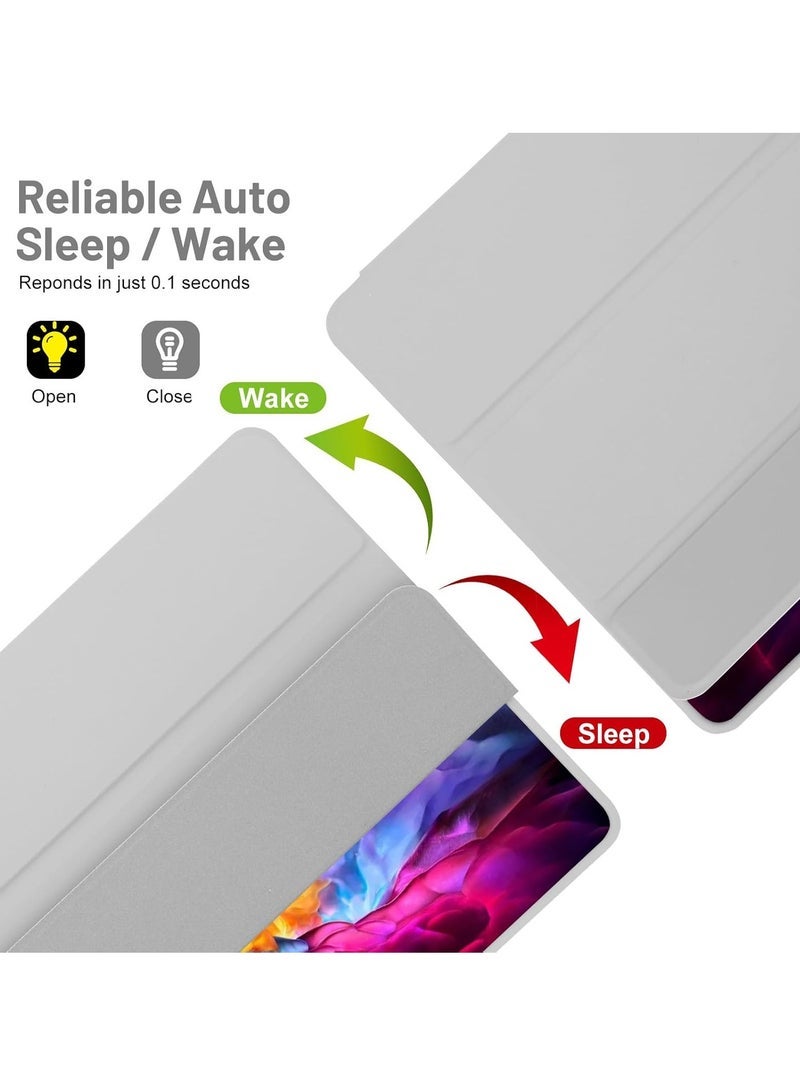 تايجر Slim Protective Case for Samsung Galaxy Tab A9 Plus with Pencil Holder – Durable Soft TPU Back Cover – Auto Sleep/Wake Function for Power Saving – Lightweight Smart Cover in Elegant Silver Gray – Perfect Fit for Samsung Galaxy Tab A9 Plus Tablet - Image 2