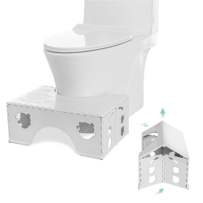 FOLDABLE TOILET STOOL 7INCHES HEALTHY BATHROOM SQUATTING POSTURE POOP WITH ANTISLIP FEETEASY TO STORAGE TOILET SQUAT