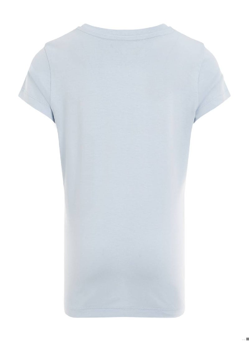 Calvin Klein Jeans Girls' Script Logo Slim Fit T-Shirt - Cotton, Blue  - Image 4