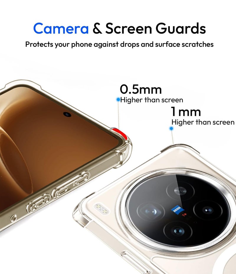 KAPAVER Essential Case for Vivo X300 Pro MagSafe, Magnetic | Vivo X300 Pro Back Cover (Bumper Clear) - Image 4