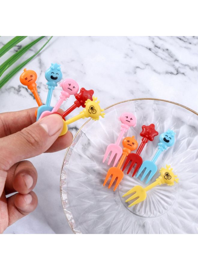 Japanese Cartoon Fruit Fork Cute Animal Fruit Fork Children Baby Special Fruit Sign Wholesale-Color:Five-pointed Star 10pc Fruit Fork Opp  - Image 1