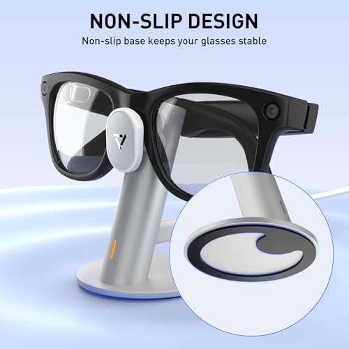 PRISMXR Carina S1 Aluminum Charging Stand, Portable Dock Compatible with Ray-Ban Meta Smart Glasses Accessories, for Wayfarer/Headliner/Skyler (Gen 1&2), Not for Oakley, Display and Blayzer - Image 5