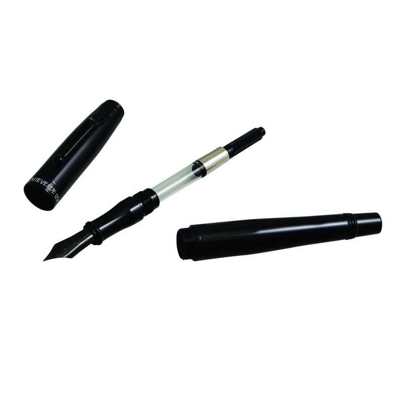 Monteverde Invincia Stealth Black Fountain Pen - Fine Nib, All-Black Design, Elegant Writing Instrument - Image 2