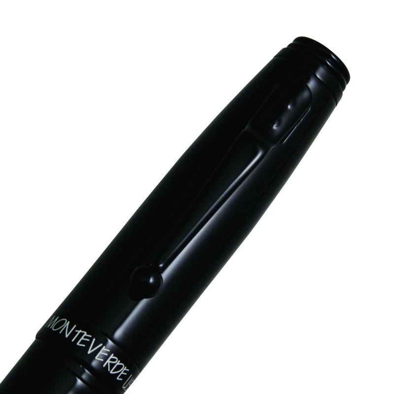 Monteverde Invincia Stealth Black Fountain Pen - Fine Nib, All-Black Design, Elegant Writing Instrument - Image 4