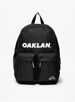 Oaklan by Shoexpress Logo Print Backpack with Adjustable Straps - 35x30x15 cm  - Image 1