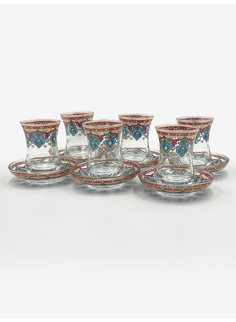 Acar Turkish Tea Glass Set with Traditional Turkish Patterns – 6 Pieces | Made in Turkey - Image 5