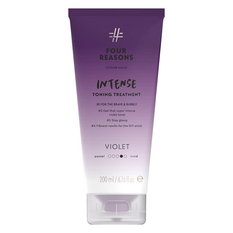 Four Reasons Color Mask INTENSE- Violet â€“ (27 Colors) Intensive Toning Treatment - Color Depositing Conditioner â€“ Semi Permanent Hair Dye for Lightened and Colored Hairâ€“ 100% Vegan, 6.76 fl oz - Image 1