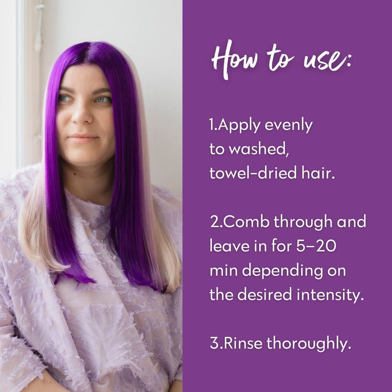 Four Reasons Color Mask INTENSE- Violet â€“ (27 Colors) Intensive Toning Treatment - Color Depositing Conditioner â€“ Semi Permanent Hair Dye for Lightened and Colored Hairâ€“ 100% Vegan, 6.76 fl oz - Image 5