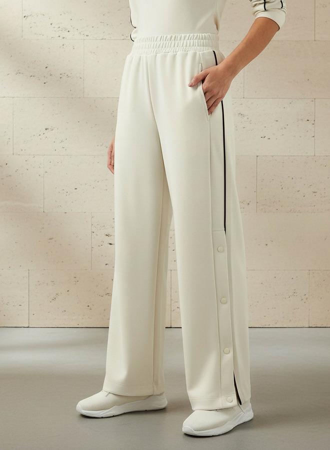 Active Women Regular Fit Joggers with Button Detail - Image 1