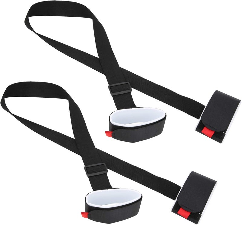 Adjustable Double Skis Strap Portable Shoulder Fixing Belt for Snowboard Skis-2Pcs Power Training Snowboard Strap for Family Skiing Activities, EVA + Nylon, Black, 110cm, 2 X - Image 5